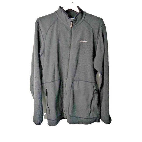 Columbia Men XL Grey Full Zip Mock Neck Athletic Running Golf Outdoor Jacket Y2K - Picture 1 of 4